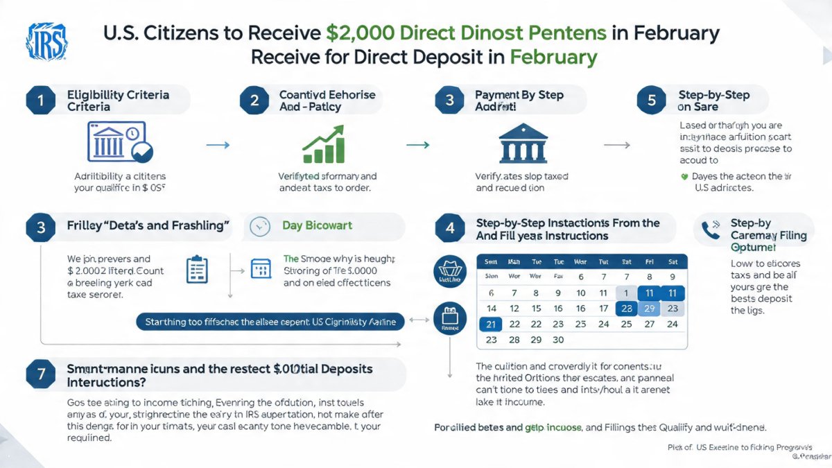 $2,000 direct deposit for U.S. citizens in February eligibility, payment dates & IRS instructions