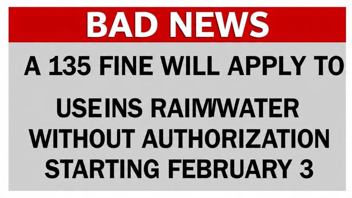 Bad news : a 135 fine will apply to gardeners using rainwater without authorization starting February 3