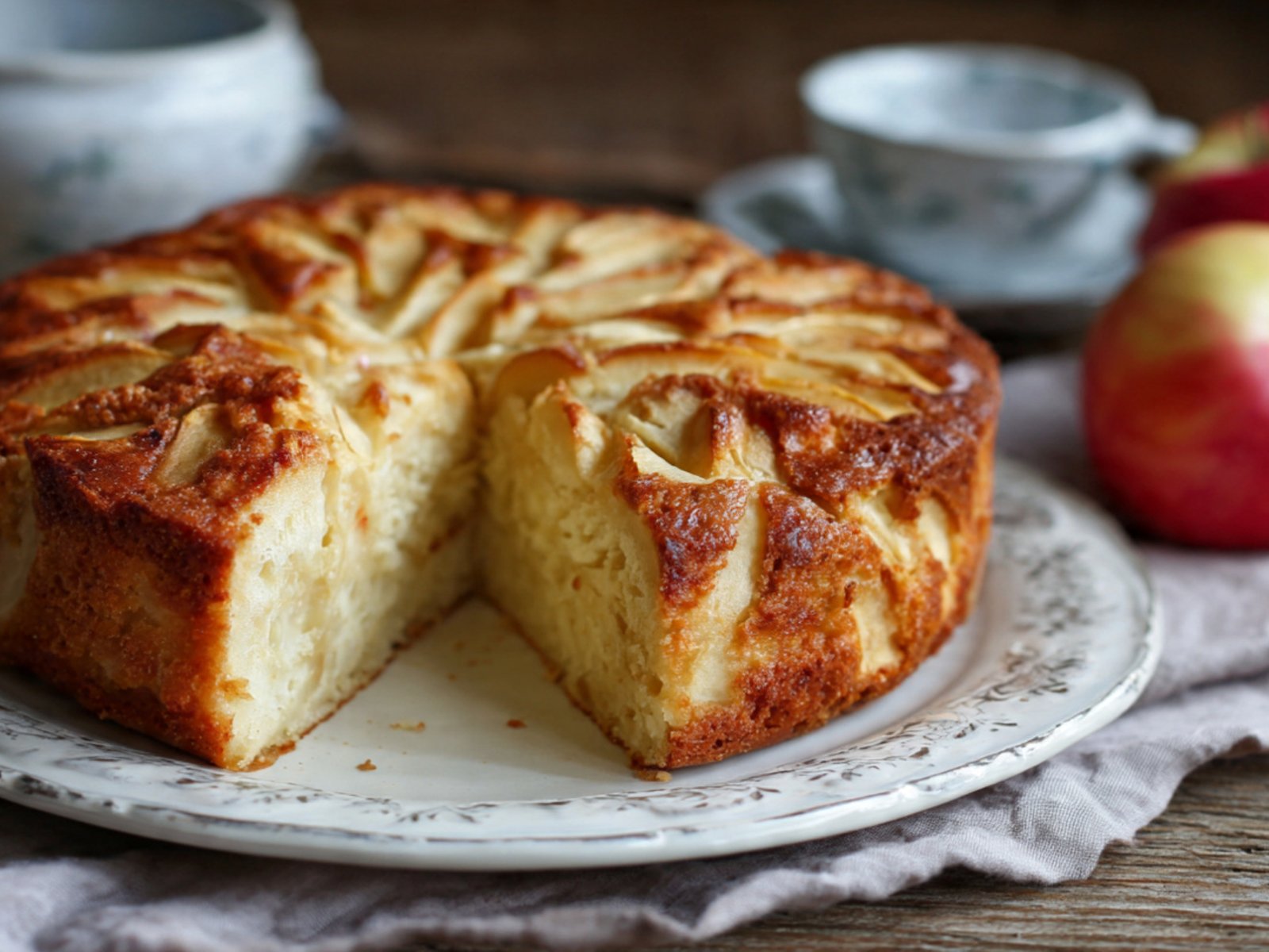 Light and fast apple cake made with oil and yogurt: the effortless recipe for a soft, everyday dessert
