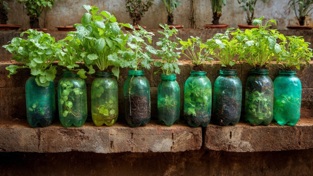 Recycle Plastic Bottles to Grow Vegetables at Home
